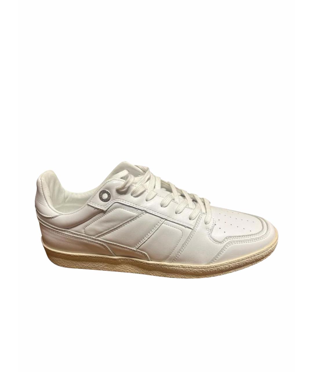 AMI Белые кожаные низкие кроссовки / кеды, фото 1