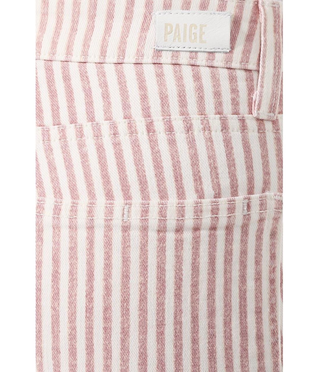 PAIGE Розовые хлопко-эластановые брюки узкие, фото 3