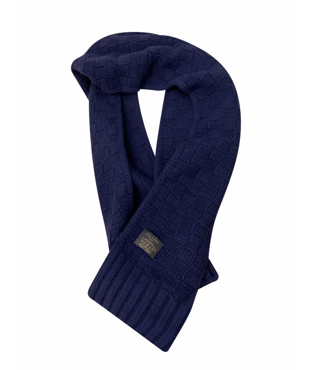LOUIS VUITTON PRE-OWNED Темно-синий кашемировый шарф, фото 1