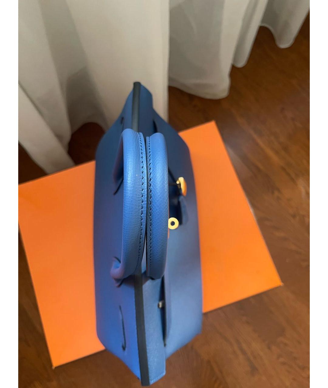 HERMES PRE-OWNED Синяя кожаная сумка с короткими ручками, фото 4