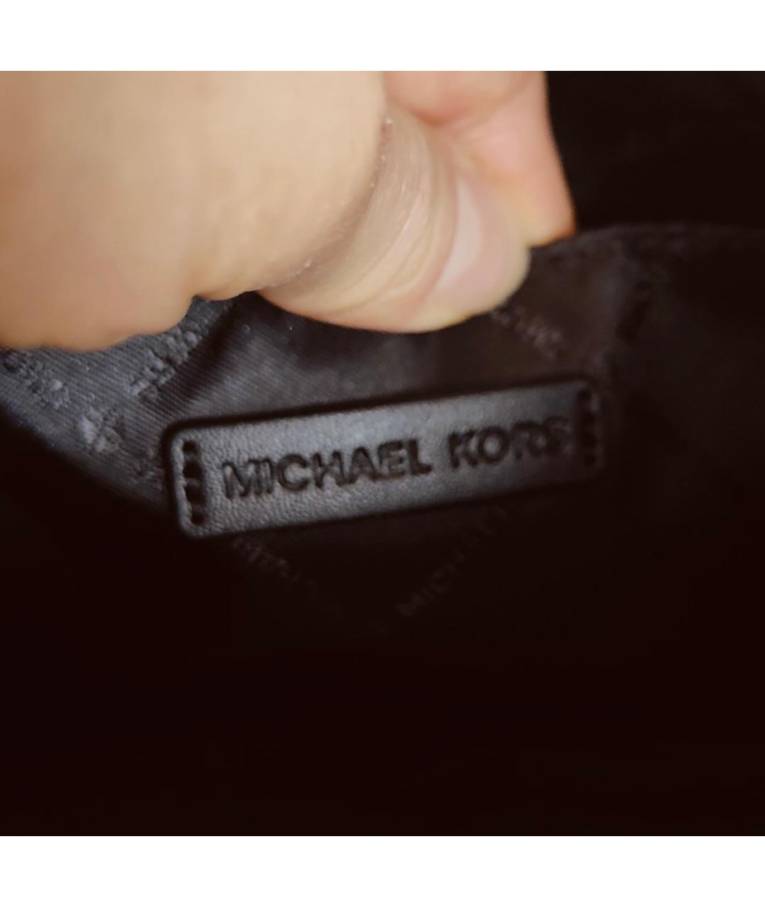 MICHAEL KORS Черная кожаная сумка через плечо, фото 5