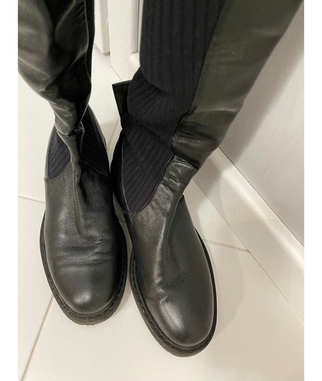 FENDI Черные кожаные сапоги, фото 3