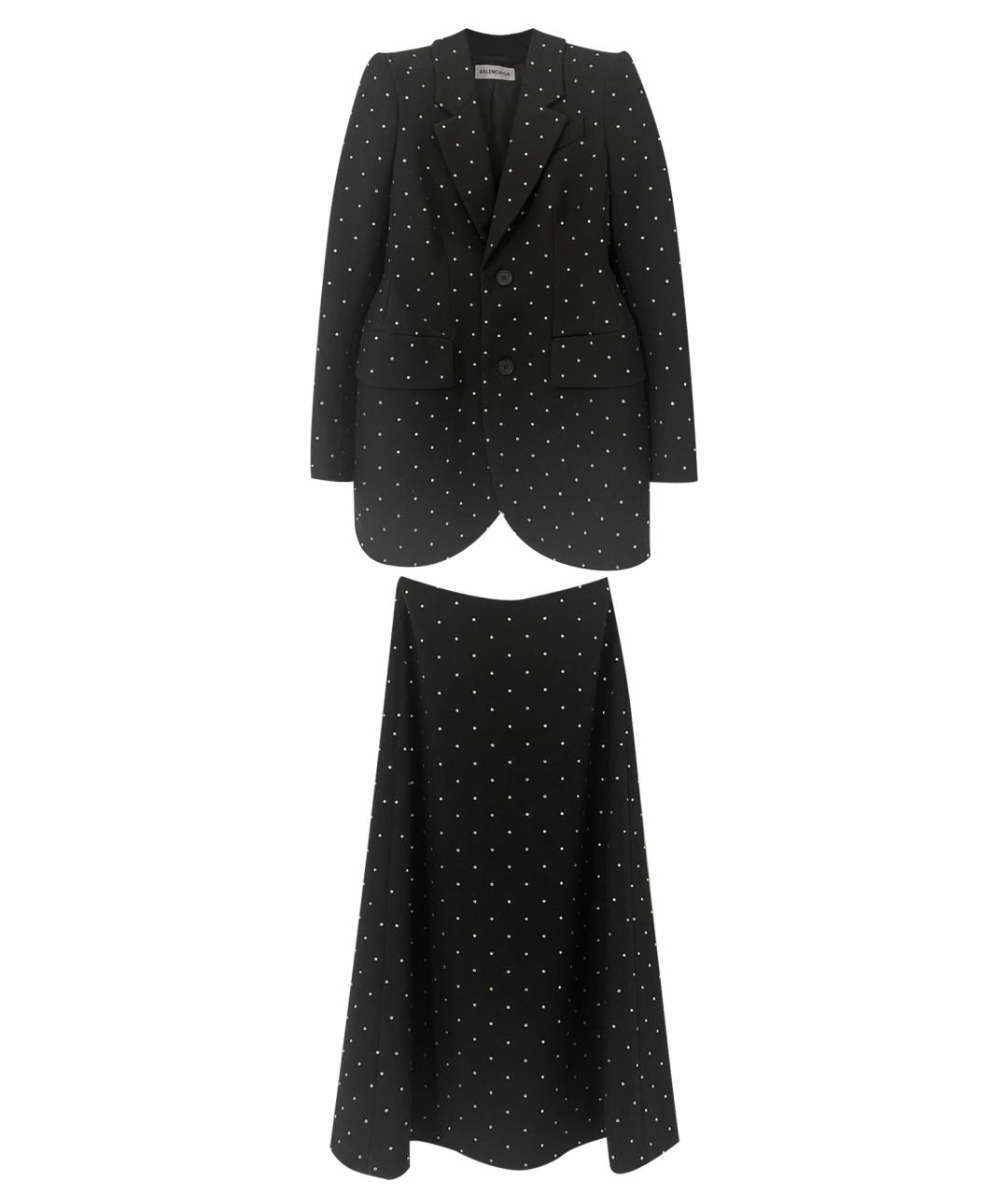 BALENCIAGA Черный хлопковый костюм с юбками, фото 1
