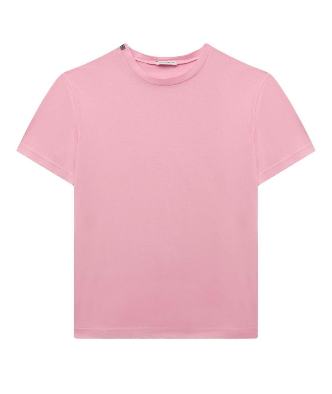 DOLCE&GABBANA Розовая хлопковая футболка, фото 1
