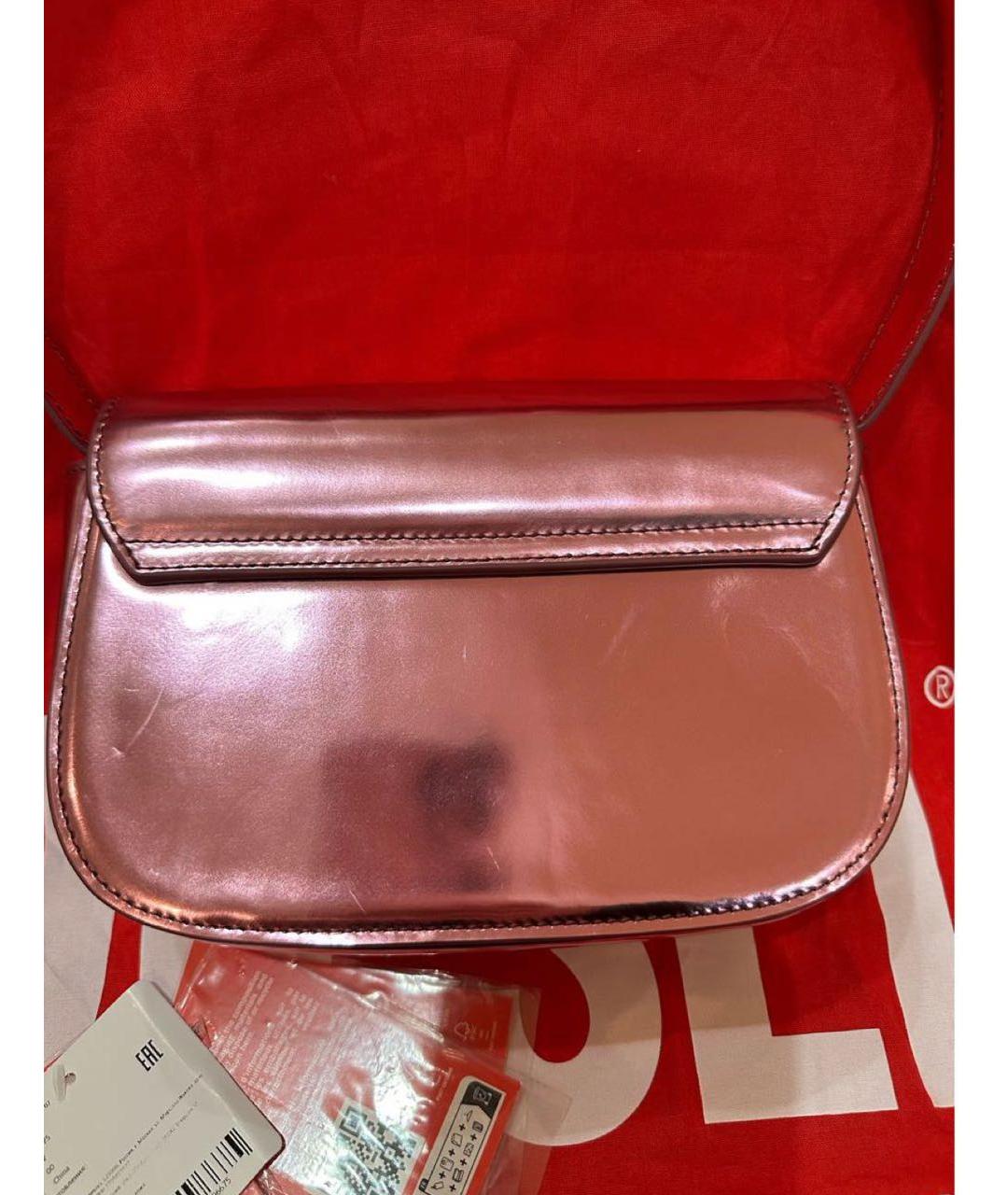 DIESEL Розовая кожаная сумка через плечо, фото 3