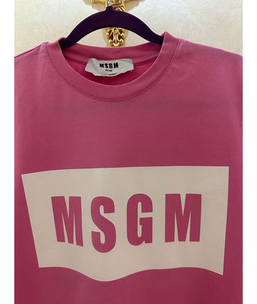 MSGM Розовая хлопковая футболка, фото 3