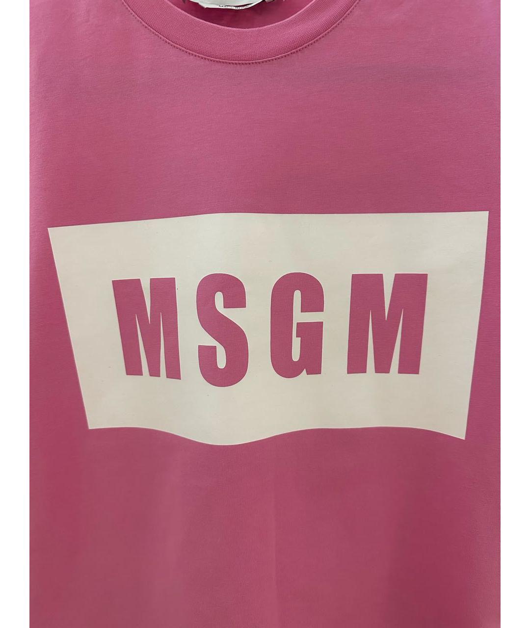 MSGM Розовая хлопковая футболка, фото 4