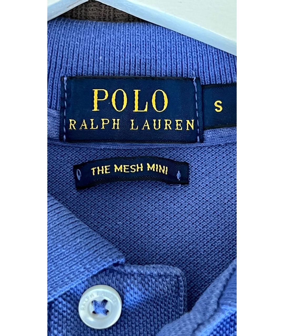 POLO RALPH LAUREN Синее хлопковое повседневное платье, фото 4