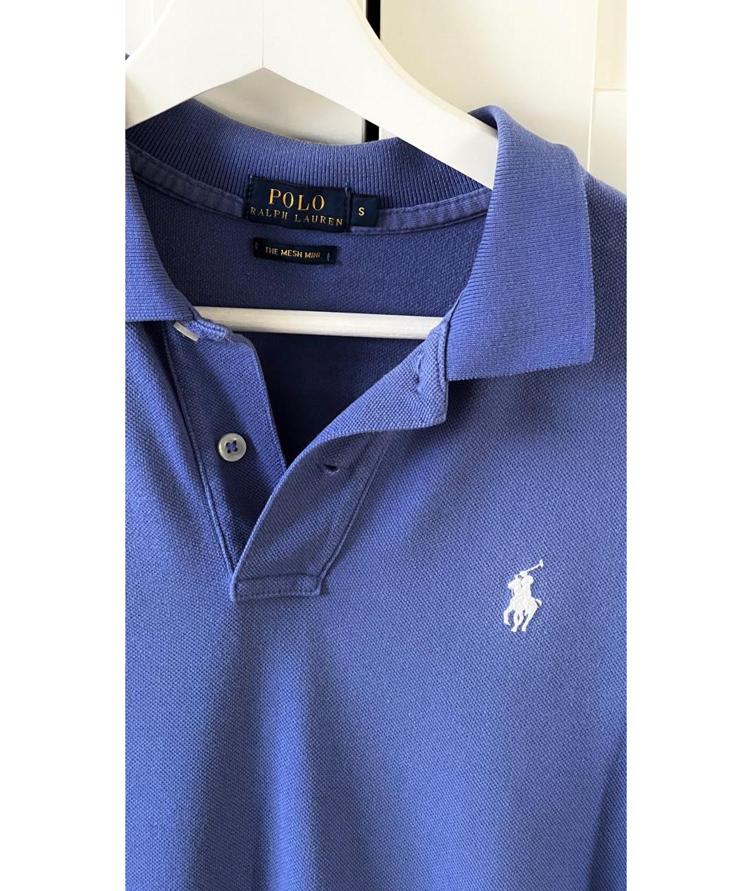 POLO RALPH LAUREN Синее хлопковое повседневное платье, фото 3