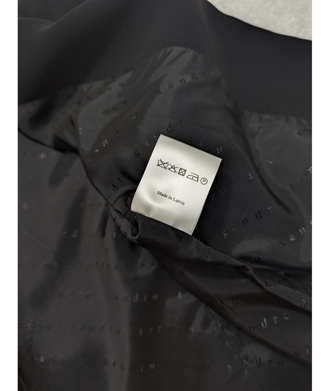 SANDRO Черный полиэстеровый жакет/пиджак, фото 5