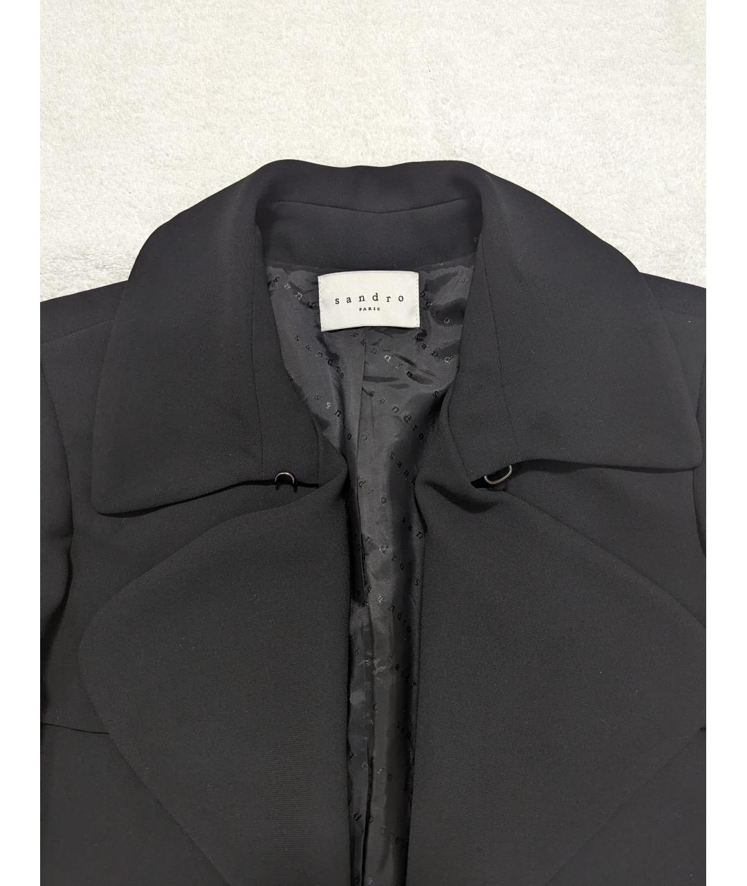 SANDRO Черный полиэстеровый жакет/пиджак, фото 2