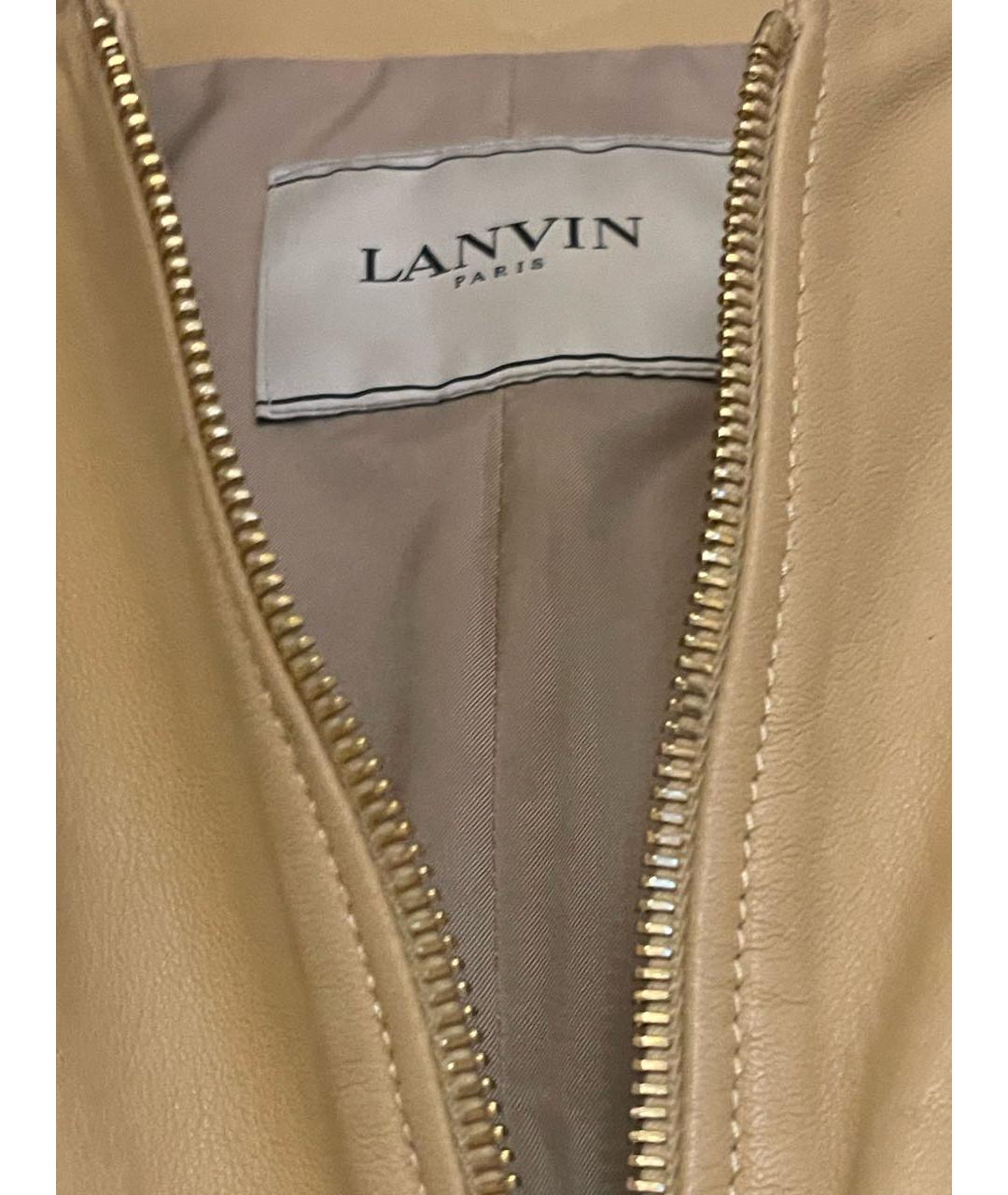 LANVIN Горчичная кожаная куртка, фото 4