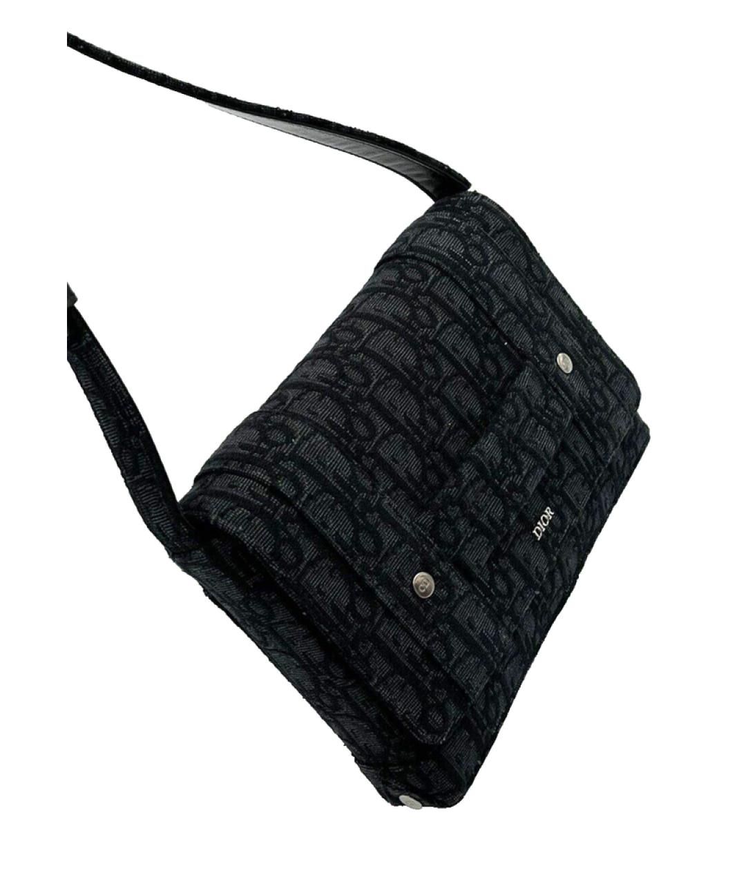 CHRISTIAN DIOR Черная тканевая сумка через плечо, фото 3