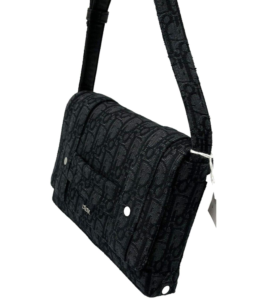 CHRISTIAN DIOR PRE-OWNED Черная тканевая сумка через плечо, фото 4