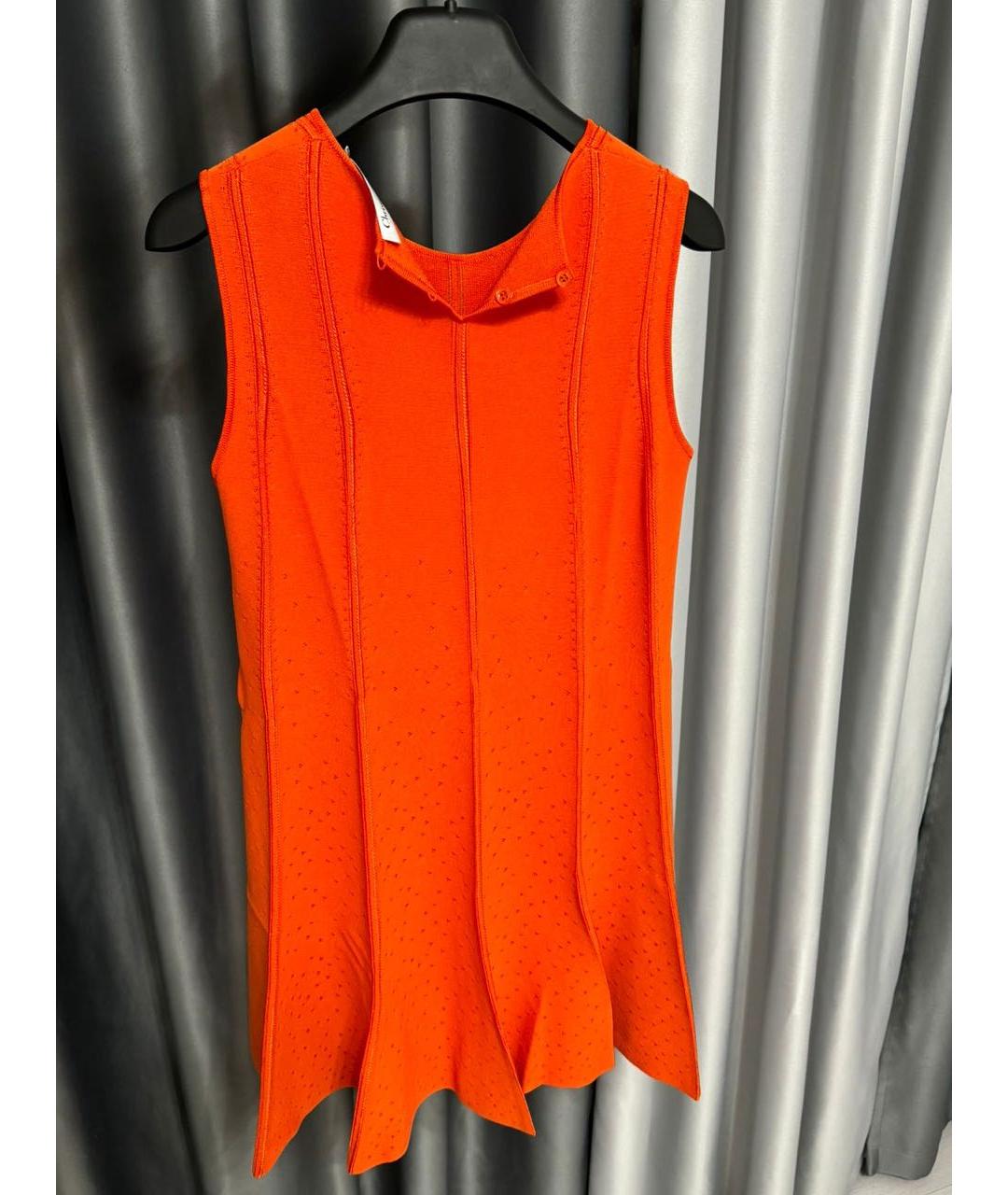 CHRISTIAN DIOR PRE-OWNED Оранжевое вискозное повседневное платье, фото 2