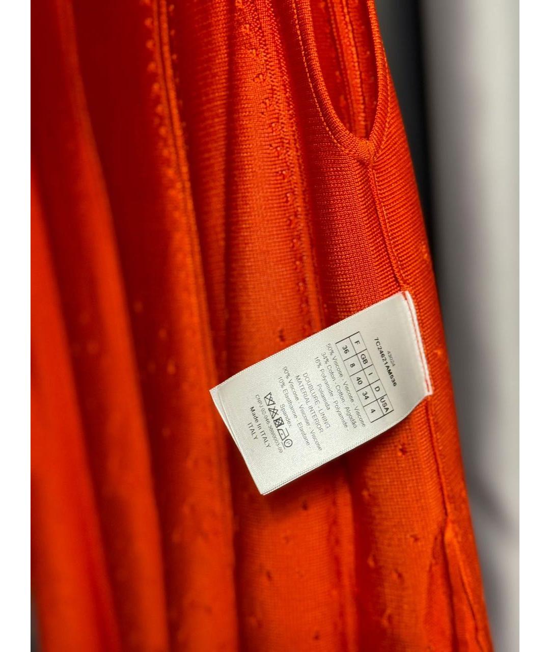 CHRISTIAN DIOR PRE-OWNED Оранжевое вискозное повседневное платье, фото 4