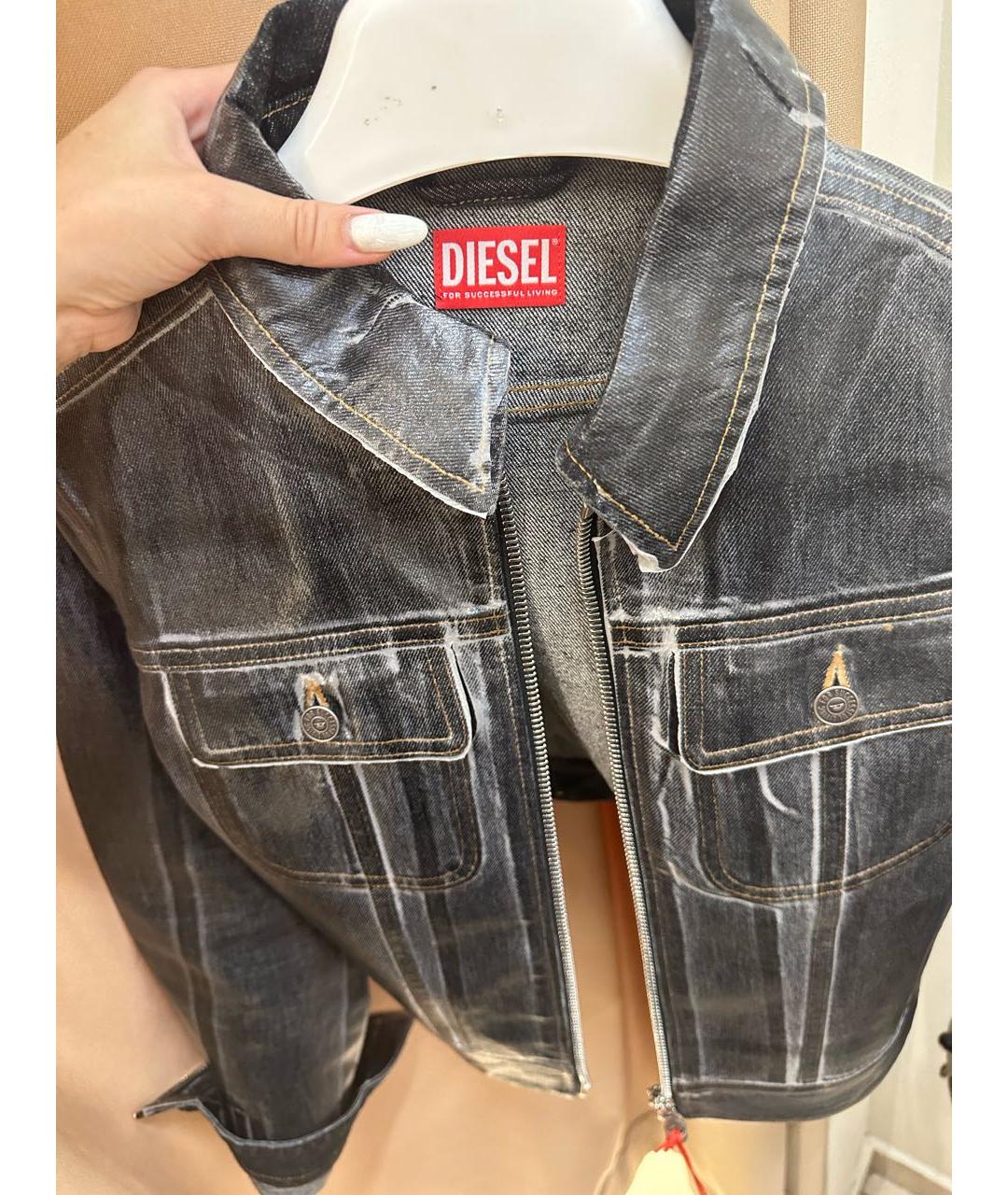 DIESEL Черная деним куртка, фото 3