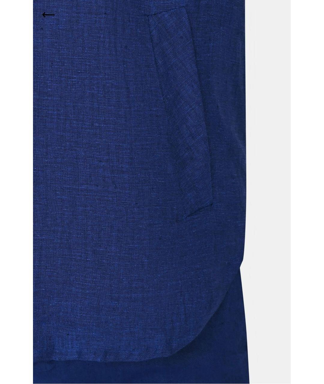 KITON Синяя льняная кэжуал рубашка, фото 4