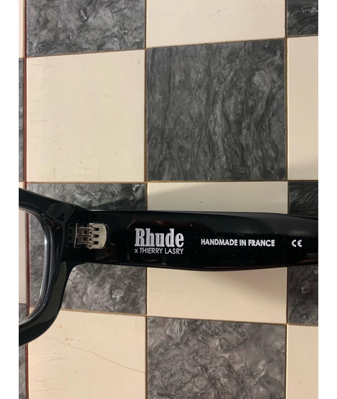 RHUDE Черные пластиковые солнцезащитные очки, фото 4