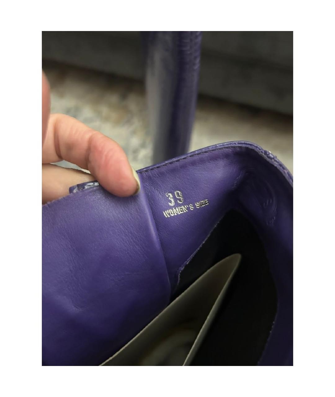 TOD'S Фиолетовые кожаные сапоги, фото 2