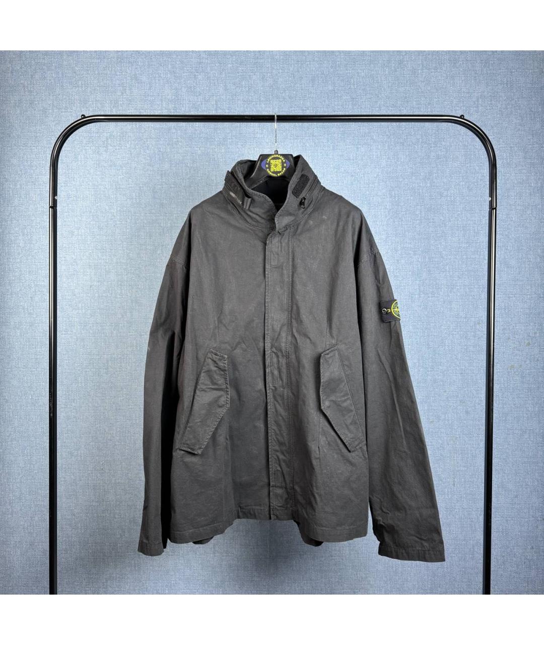 STONE ISLAND Черная хлопковая куртка, фото 5