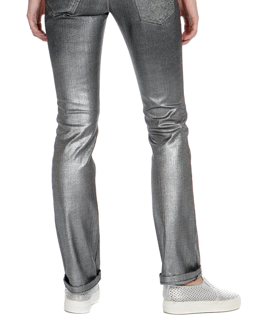 JOHN RICHMOND Серебряные хлопковые прямые джинсы, фото 5