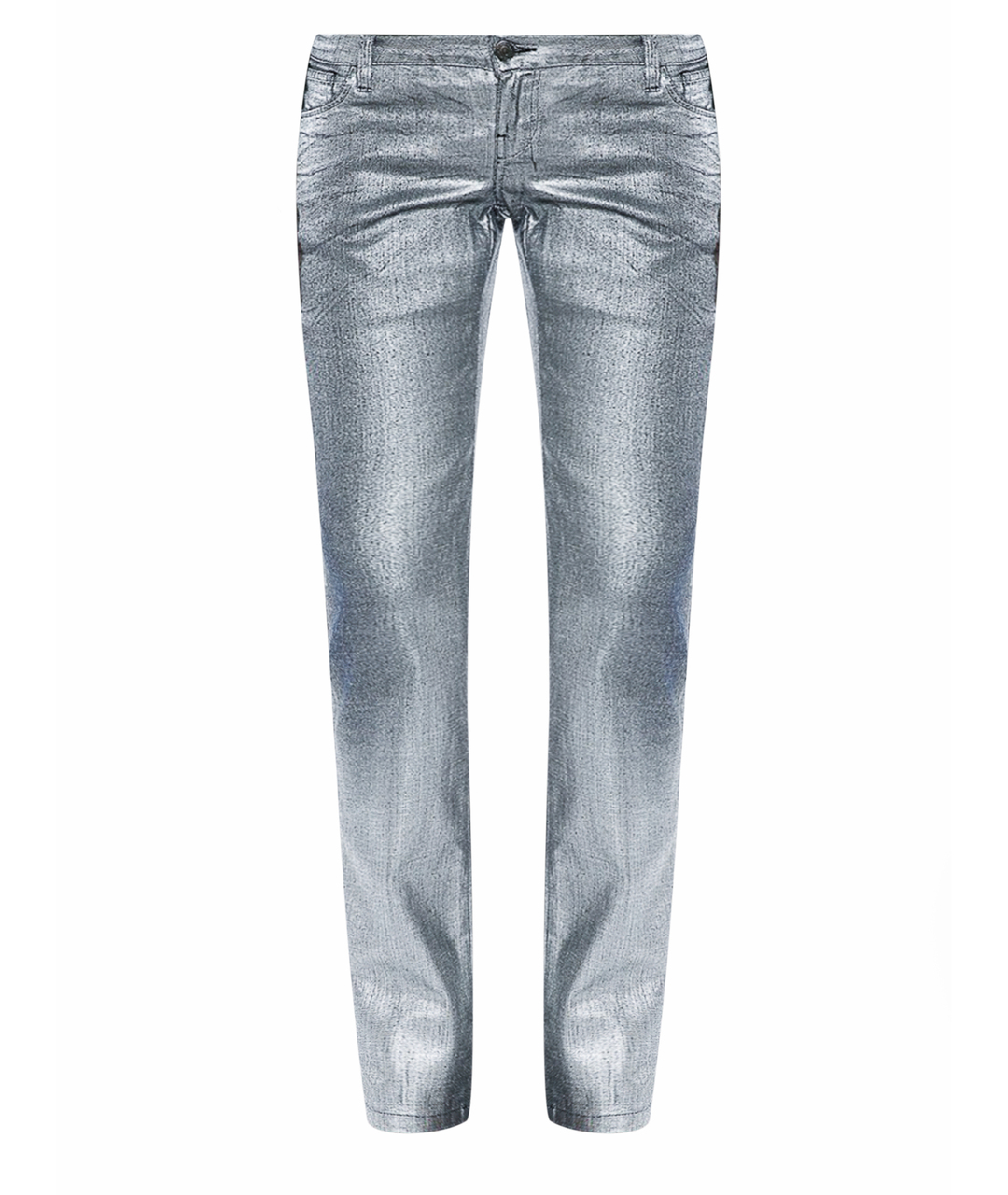JOHN RICHMOND Серебряные хлопковые прямые джинсы, фото 1