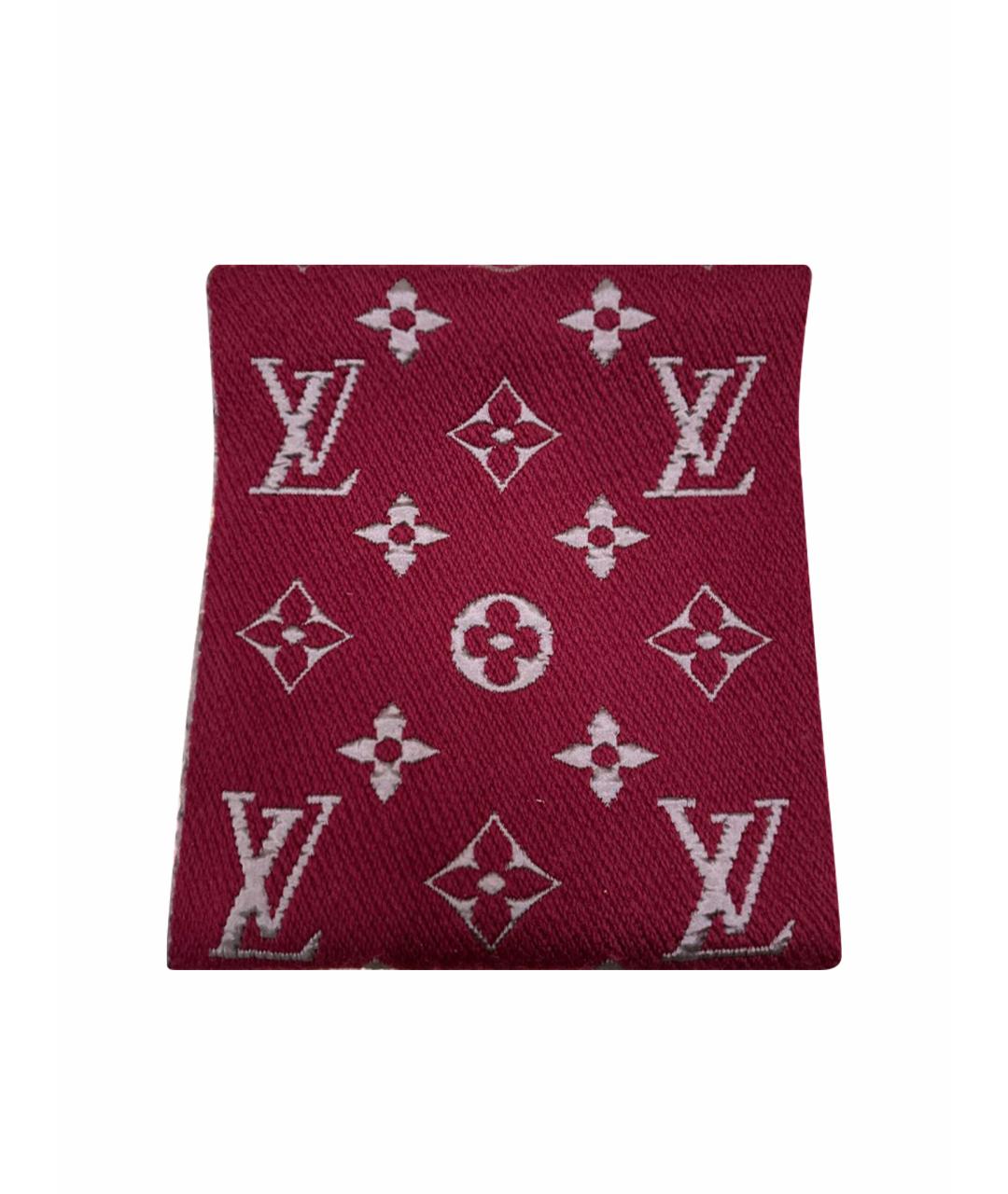 LOUIS VUITTON PRE-OWNED Бордовый шерстяной шарф, фото 1