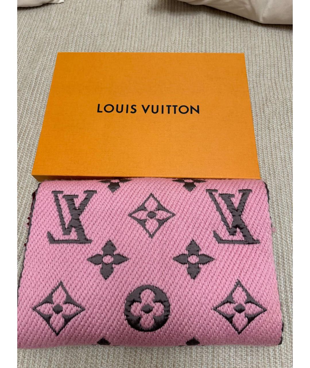 LOUIS VUITTON Бордовый шерстяной шарф, фото 4