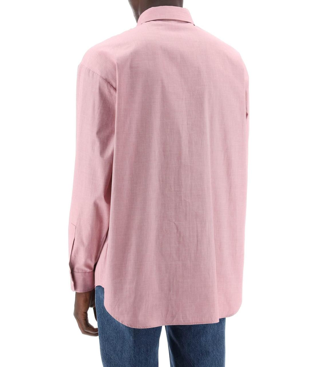 THE ROW Розовая хлопковая кэжуал рубашка, фото 5