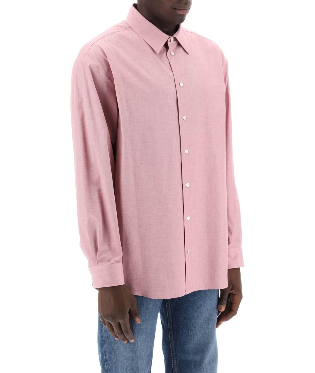 THE ROW Розовая хлопковая кэжуал рубашка, фото 4