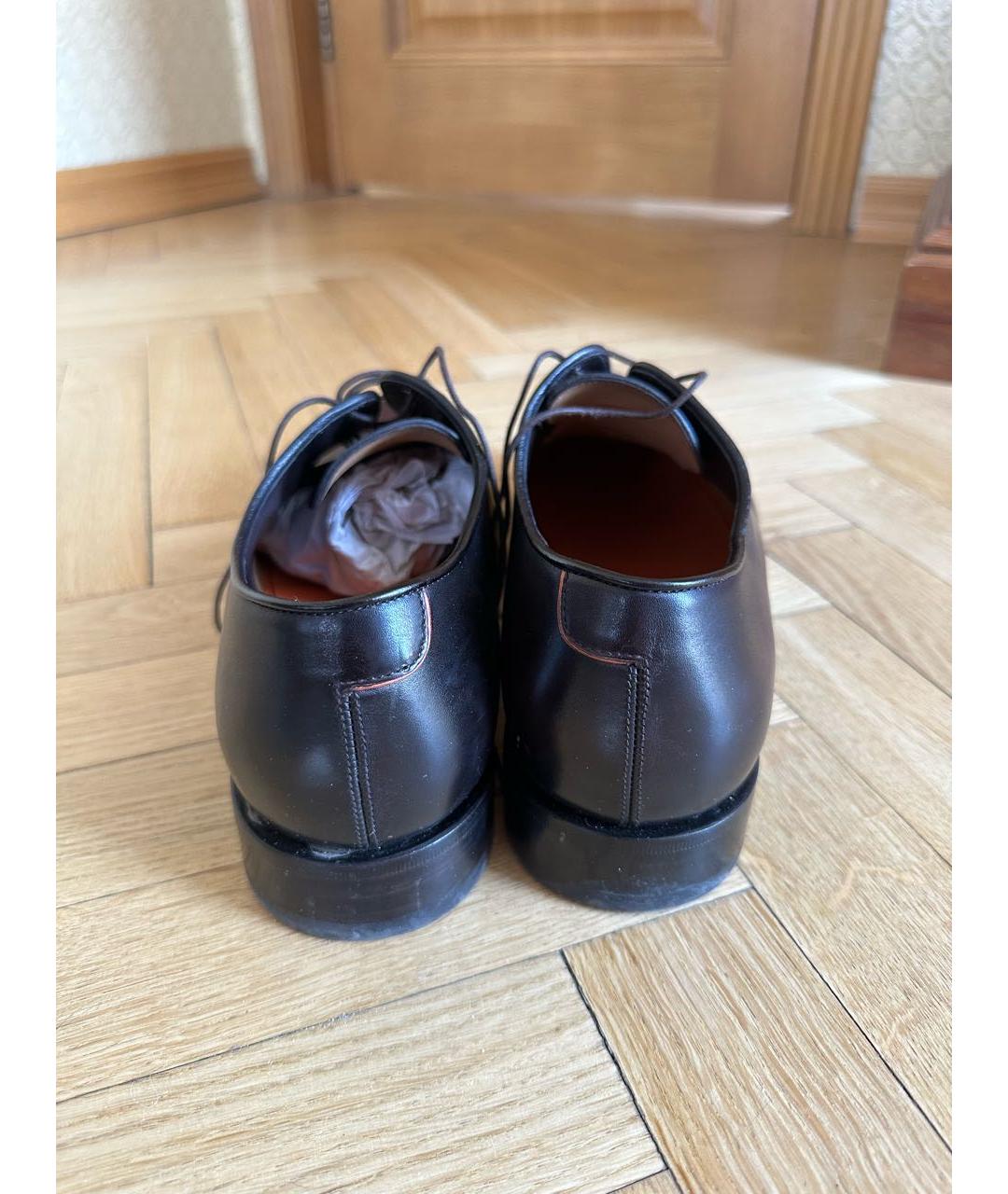 SANTONI Коричневые туфли из лакированной кожи, фото 4