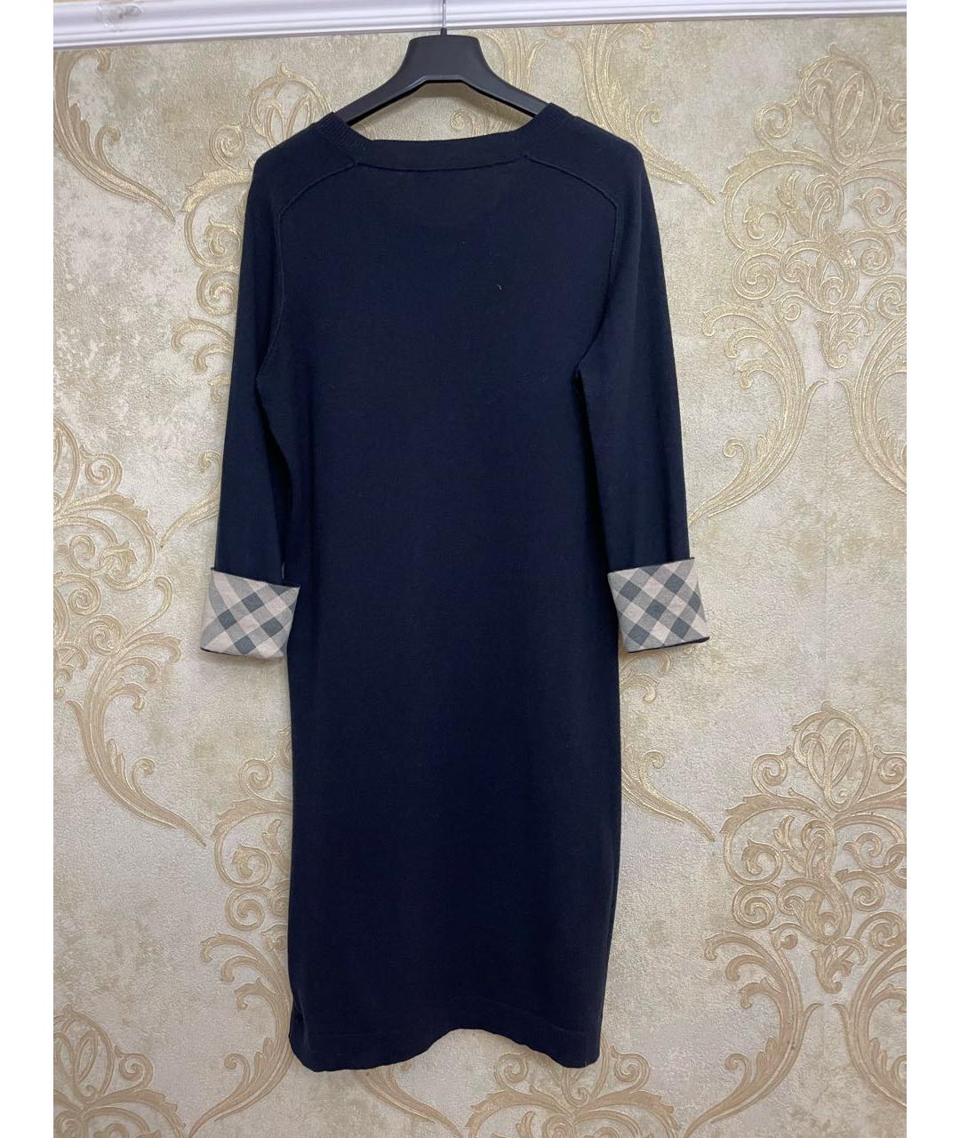 BURBERRY Темно-синее кашемировое повседневное платье, фото 2