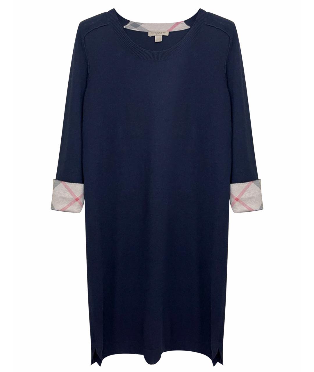 BURBERRY Темно-синее кашемировое повседневное платье, фото 1