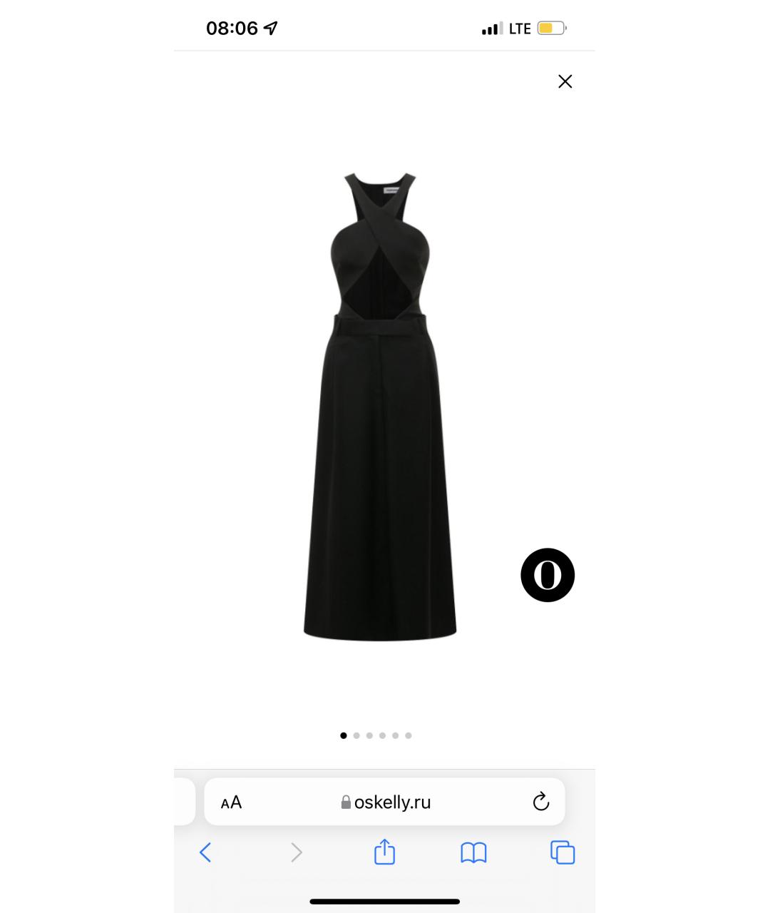 PERVERT Черное шерстяное коктейльное платье, фото 3