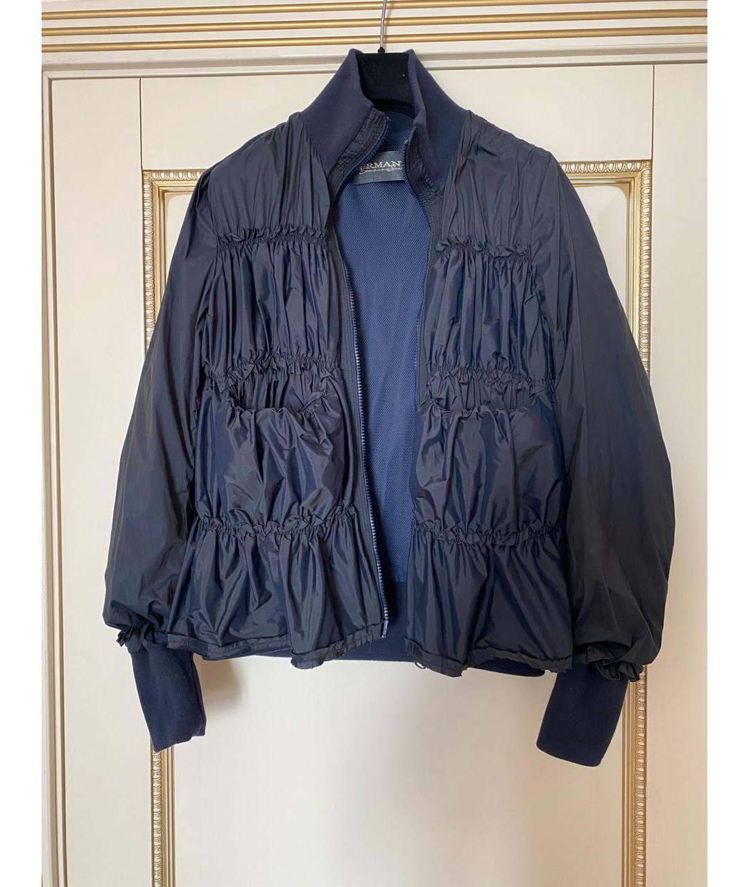 ERMANNO ERMANNO Темно-синяя полиэстеровая куртка, фото 2