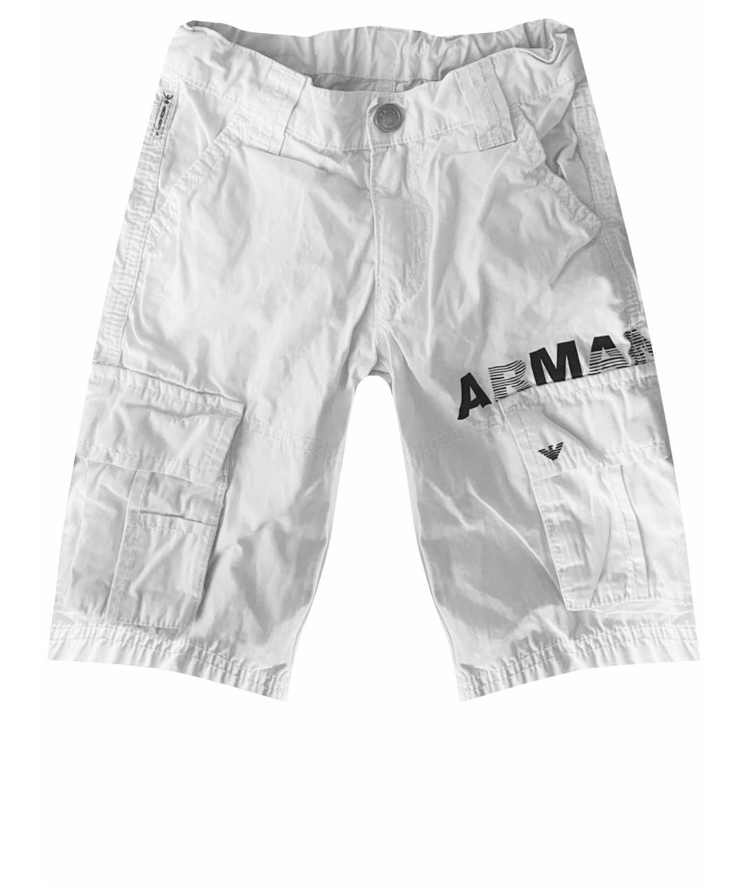 ARMANI JUNIOR Белые хлопковые детские шорты, фото 1