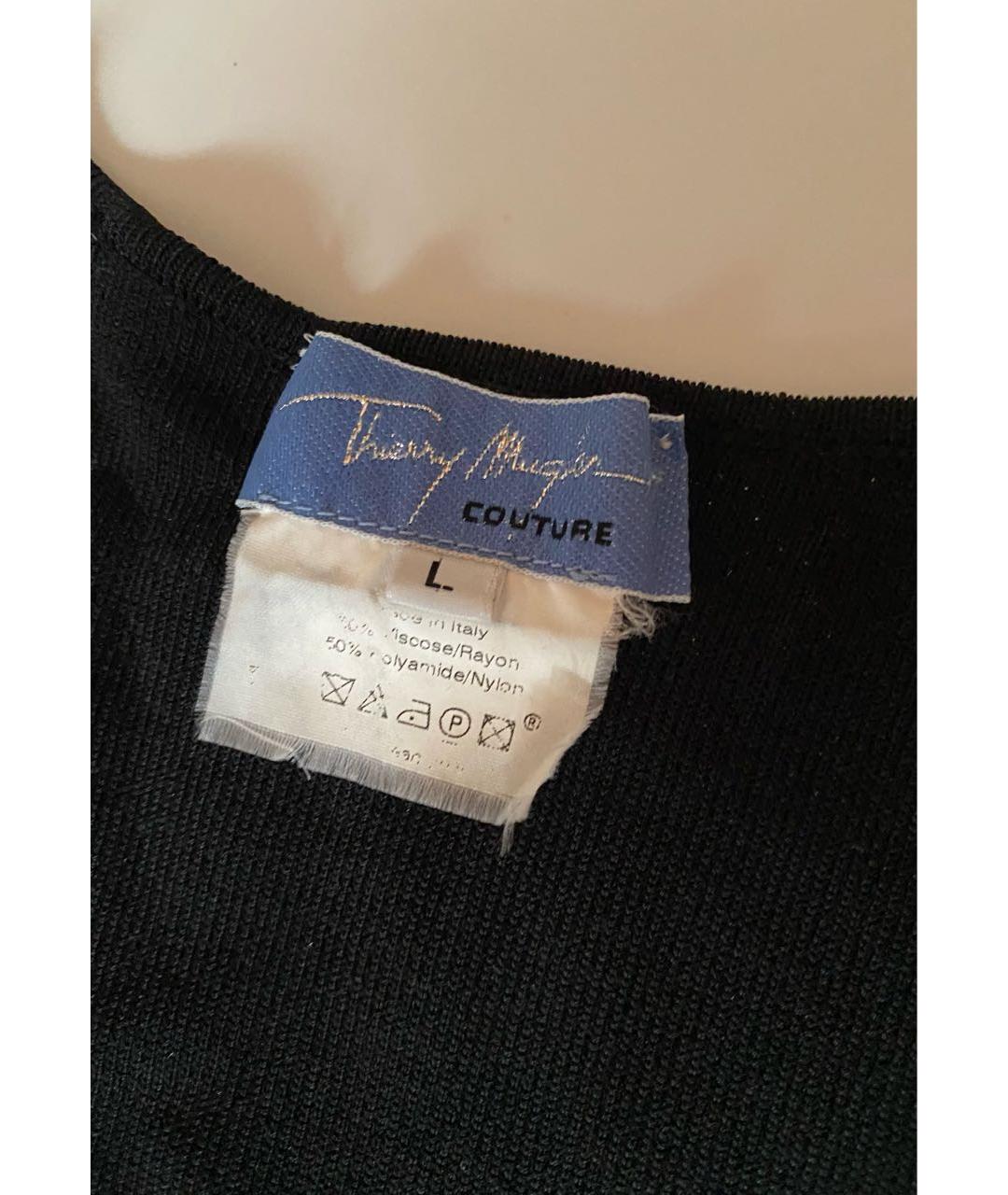 THIERRY MUGLER VINTAGE Черная вискозная футболка, фото 2