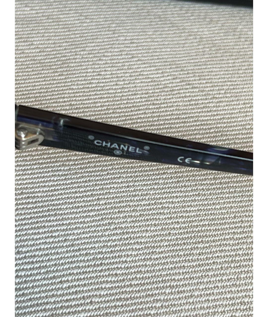 CHANEL PRE-OWNED Темно-синие пластиковые солнцезащитные очки, фото 6