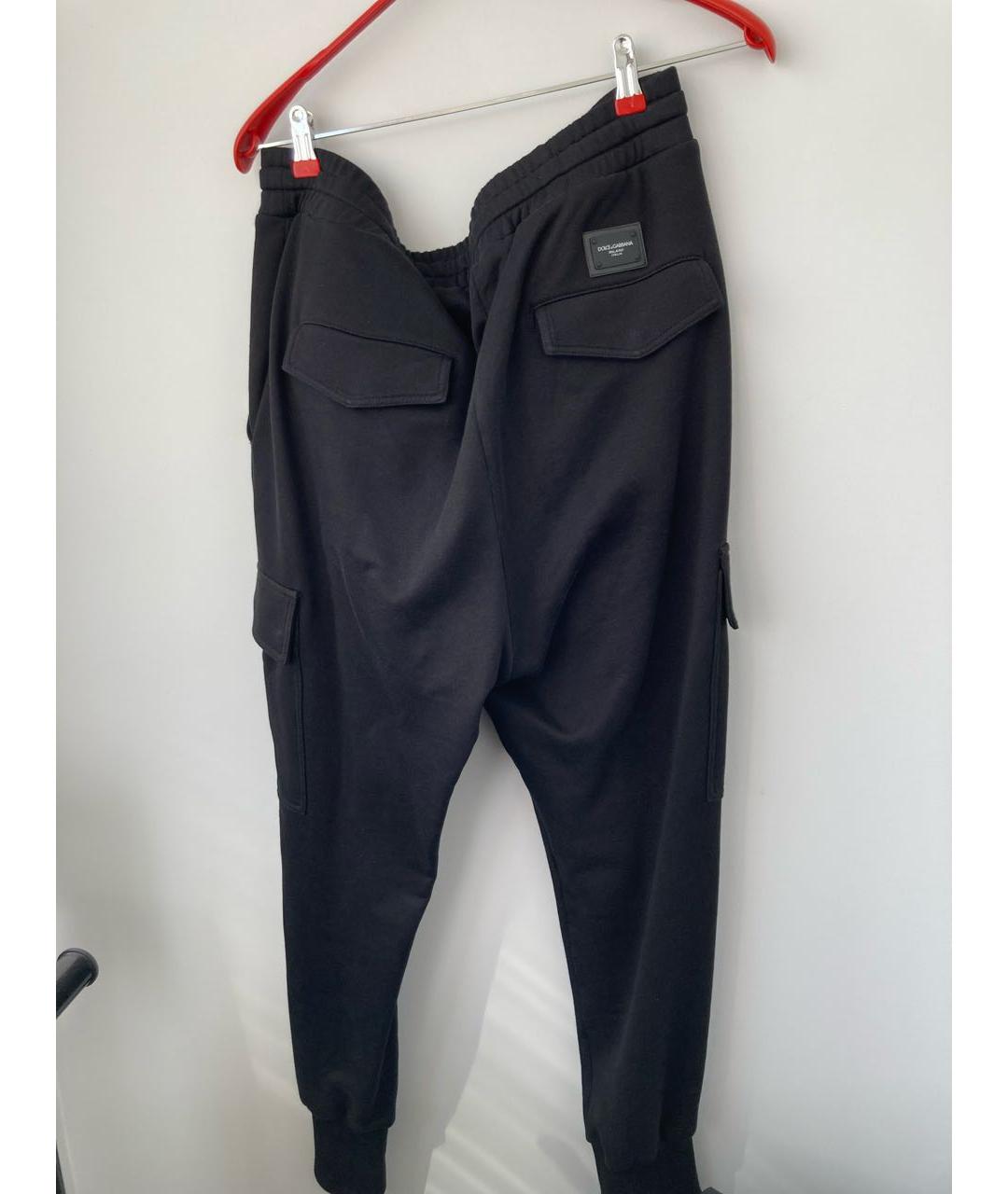DOLCE&GABBANA Черные хлопковые повседневные брюки, фото 2
