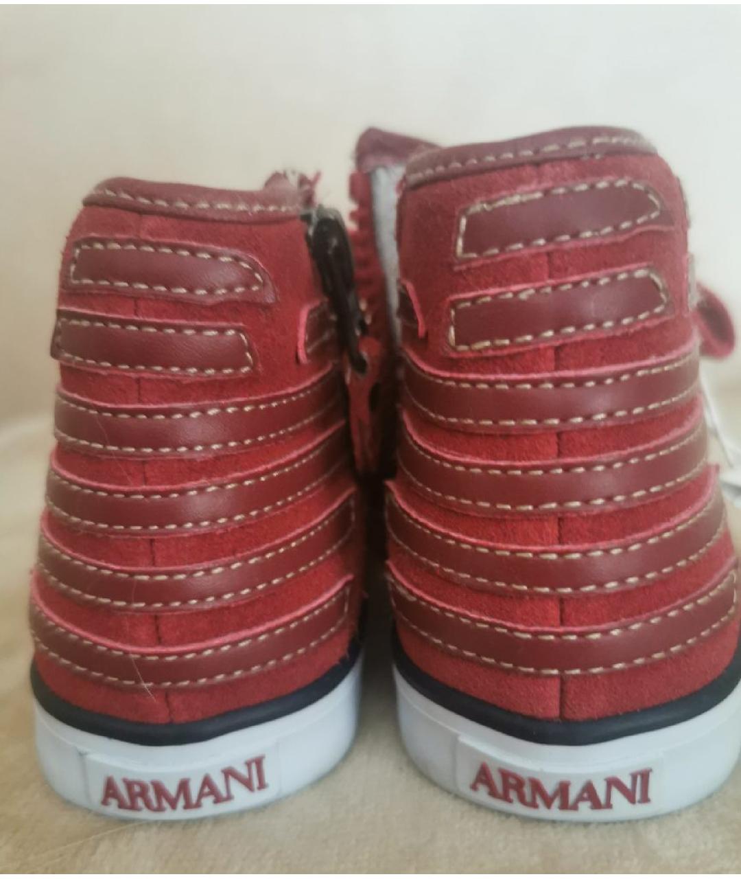 ARMANI JUNIOR Бордовые кеды, фото 4