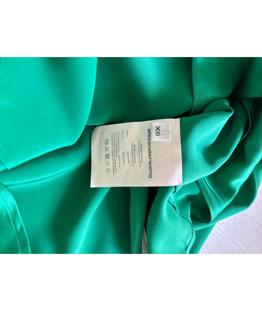 ALEXANDER WANG Зеленый шелковый костюм с брюками, фото 5