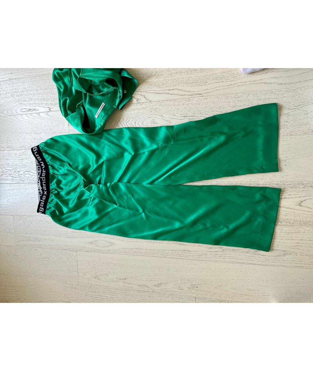 ALEXANDER WANG Зеленый шелковый костюм с брюками, фото 2