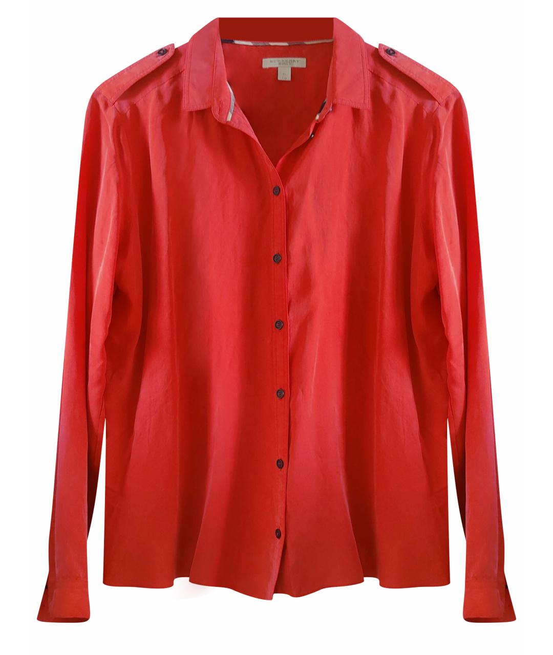 BURBERRY Красная шелковая рубашка, фото 1