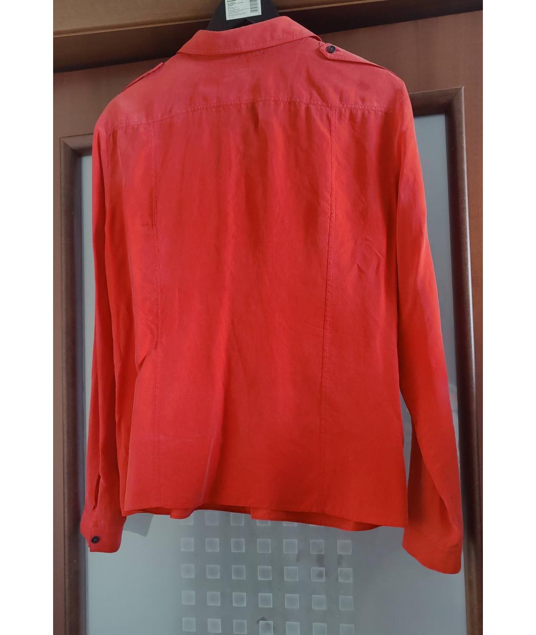 BURBERRY Красная шелковая рубашка, фото 2