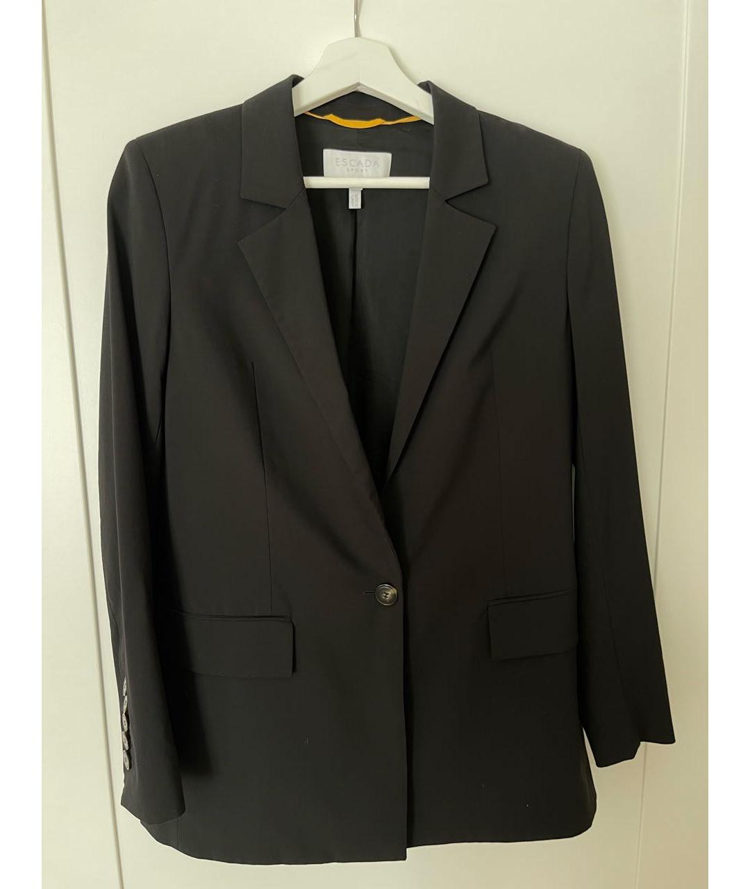 ESCADA Черный атласный жакет/пиджак, фото 5