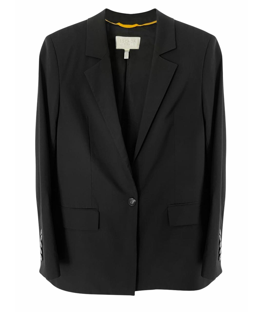 ESCADA Черный атласный жакет/пиджак, фото 1
