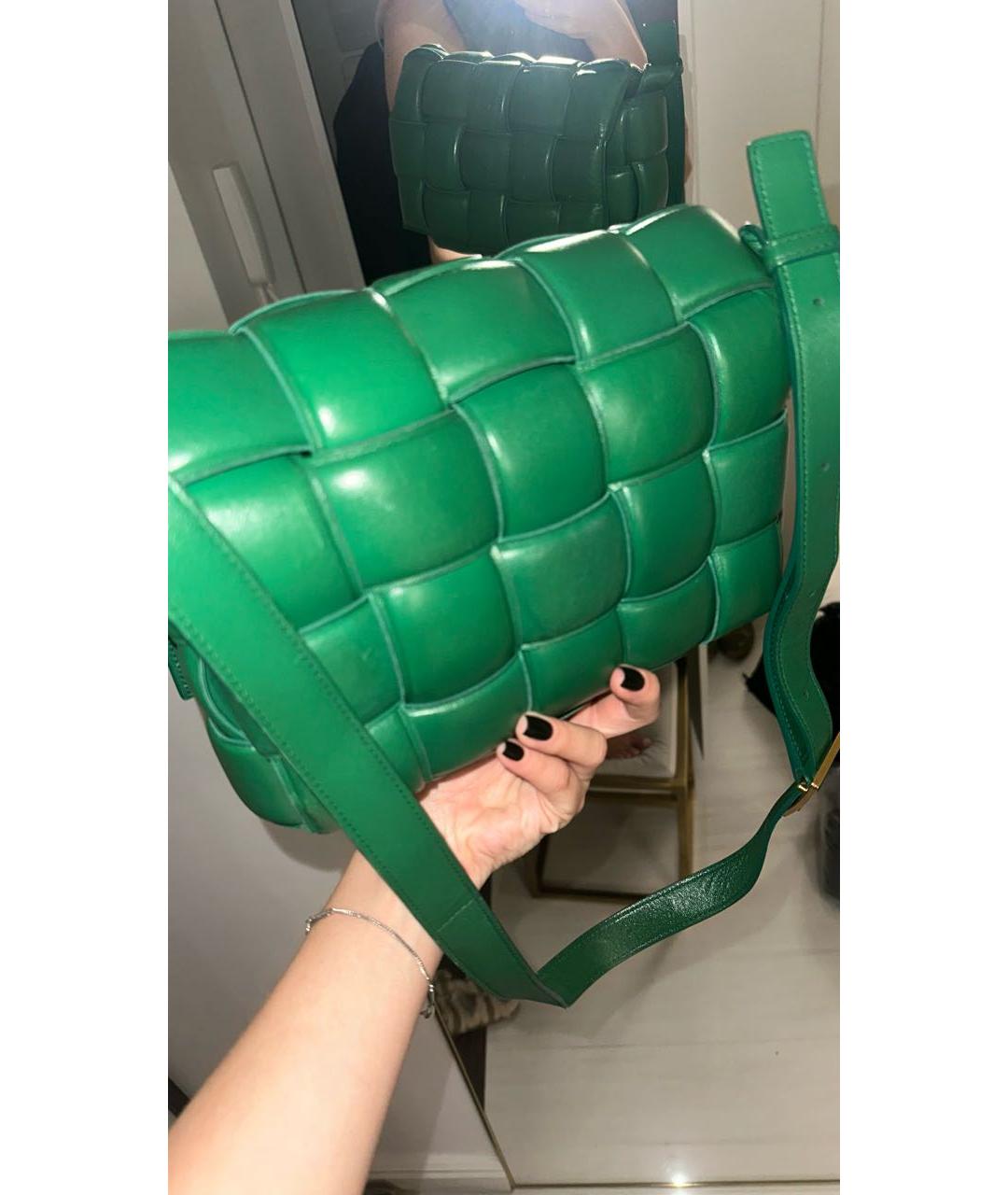 BOTTEGA VENETA Зеленая кожаная сумка через плечо, фото 3