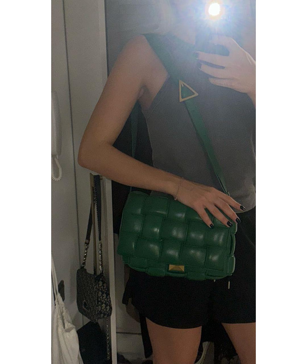 BOTTEGA VENETA Зеленая кожаная сумка через плечо, фото 5