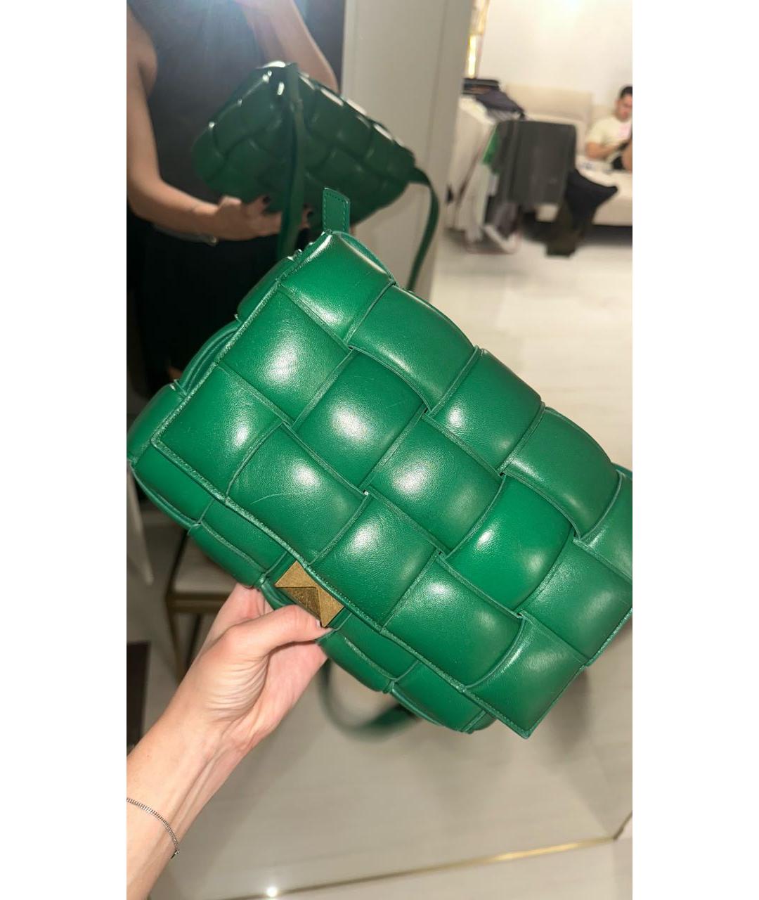 BOTTEGA VENETA Зеленая кожаная сумка через плечо, фото 7